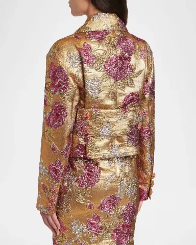 Dolce & Gabbana Metallic Floral Jacquard Double-Breasted Jacket | Thumbnail 2 Dolce & Gabbana Metallic Floral Jacquard Double-Breasted Jacket | Thumbnail 2