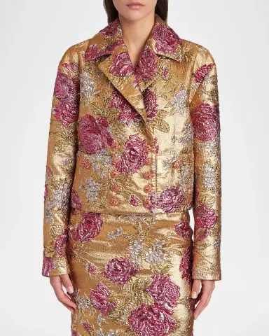 Dolce & Gabbana Metallic Floral Jacquard Double-Breasted Jacket | Thumbnail 3 Dolce & Gabbana Metallic Floral Jacquard Double-Breasted Jacket | Thumbnail 3