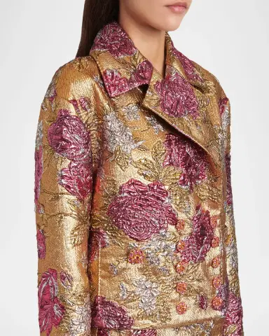 Dolce & Gabbana Metallic Floral Jacquard Double-Breasted Jacket | Thumbnail 4 Dolce & Gabbana Metallic Floral Jacquard Double-Breasted Jacket | Thumbnail 4