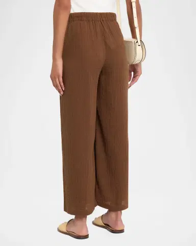 Eileen Fisher Cropped Wide-Leg Gauzy Organic Cotton Pants | Thumbnail 2 Eileen Fisher Cropped Wide-Leg Gauzy Organic Cotton Pants | Thumbnail 2