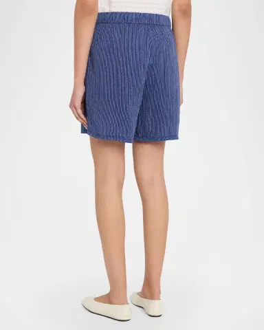Eileen Fisher Striped Gauzy Organic Cotton Shorts | Thumbnail 2 Eileen Fisher Striped Gauzy Organic Cotton Shorts | Thumbnail 2