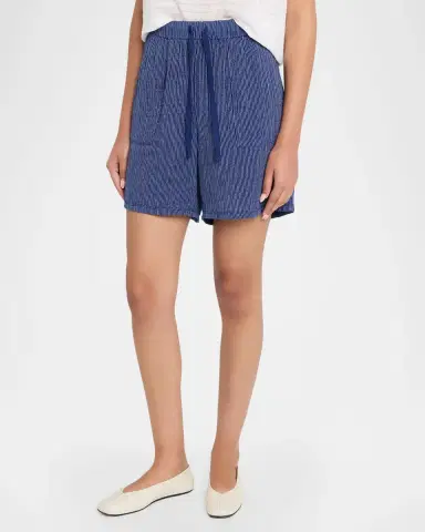 Eileen Fisher Striped Gauzy Organic Cotton Shorts | Thumbnail 3 Eileen Fisher Striped Gauzy Organic Cotton Shorts | Thumbnail 3