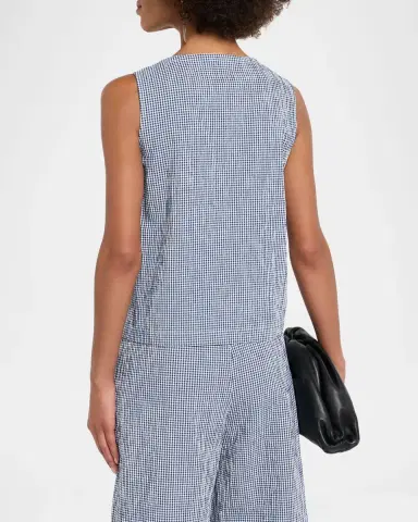 Eileen Fisher Crinkled Organic Cotton Check Vest | Thumbnail 2 Eileen Fisher Crinkled Organic Cotton Check Vest | Thumbnail 2