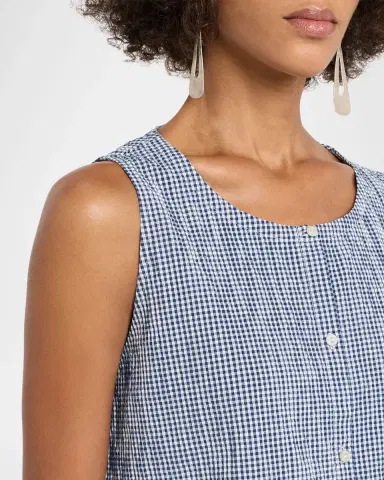 Eileen Fisher Crinkled Organic Cotton Check Vest | Thumbnail 4 Eileen Fisher Crinkled Organic Cotton Check Vest | Thumbnail 4
