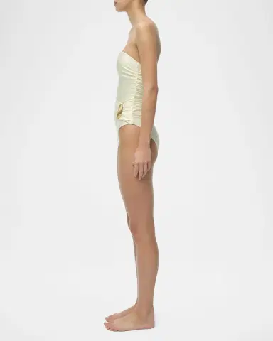 SIMKHAI Lorena Shell Strapless One-Piece Swimsuit | Thumbnail 4 SIMKHAI Lorena Shell Strapless One-Piece Swimsuit | Thumbnail 4