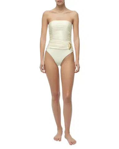 SIMKHAI Lorena Shell Strapless One-Piece Swimsuit | Thumbnail 1 SIMKHAI Lorena Shell Strapless One-Piece Swimsuit | Thumbnail 1
