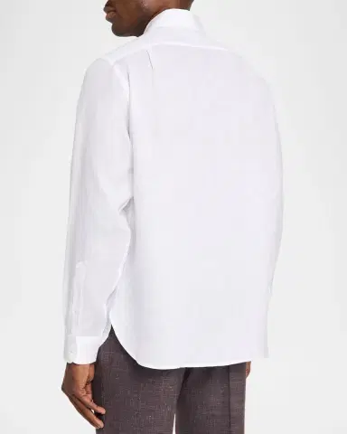 Ralph Lauren Purple Label Men 's Piece Dye Linen Button-Down Shirt | Thumbnail 2 Ralph Lauren Purple Label Men 's Piece Dye Linen Button-Down Shirt | Thumbnail 2