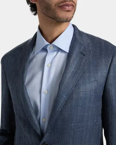 Canali Men's Denim Herringbone Single-Breasted Sport Coat | Thumbnail 4 Canali Men's Denim Herringbone Single-Breasted Sport Coat | Thumbnail 4