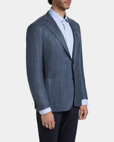 Canali Men's Denim Herringbone Single-Breasted Sport Coat | Thumbnail 6 Canali Men's Denim Herringbone Single-Breasted Sport Coat | Thumbnail 6