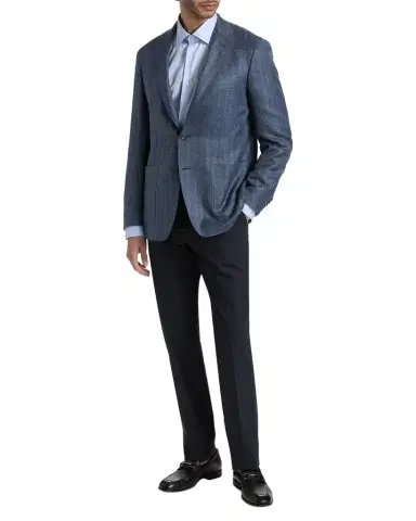 Canali Men's Denim Herringbone Single-Breasted Sport Coat | Thumbnail 1 Canali Men's Denim Herringbone Single-Breasted Sport Coat | Thumbnail 1