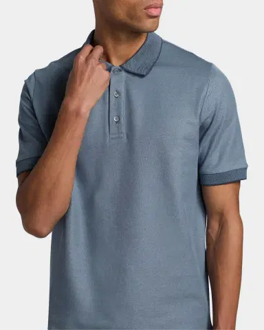 Canali Men's Cotton Pique Tipped Polo Shirt | Thumbnail 4 Canali Men's Cotton Pique Tipped Polo Shirt | Thumbnail 4
