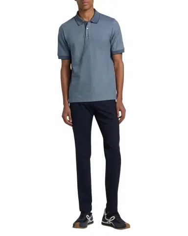 Canali Men's Cotton Pique Tipped Polo Shirt | Thumbnail 1 Canali Men's Cotton Pique Tipped Polo Shirt | Thumbnail 1