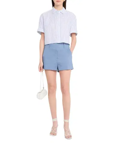 A.L.C. Mel Stripe Linen Cropped Shirt | Thumbnail 1 A.L.C. Mel Stripe Linen Cropped Shirt | Thumbnail 1
