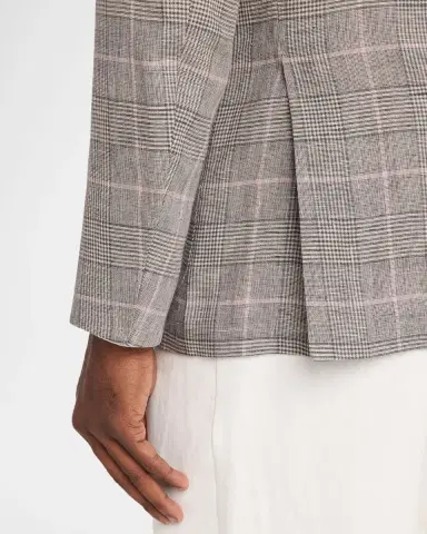 Boglioli Men 's Glen Plaid Linen Single-Breasted Jacket | Thumbnail 7 Boglioli Men 's Glen Plaid Linen Single-Breasted Jacket | Thumbnail 7