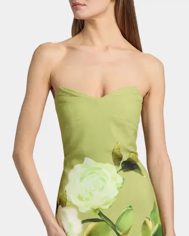 BADGLEY MISCHKA Strapless Floral Print Column Gown | Thumbnail 4 BADGLEY MISCHKA Strapless Floral Print Column Gown | Thumbnail 4