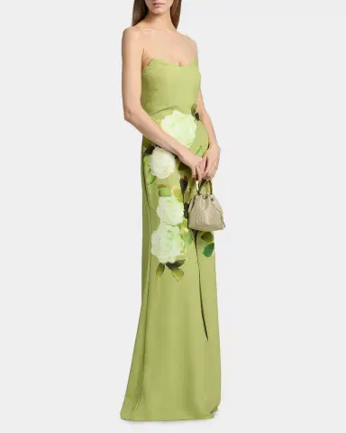 BADGLEY MISCHKA Strapless Floral Print Column Gown | Thumbnail 6 BADGLEY MISCHKA Strapless Floral Print Column Gown | Thumbnail 6