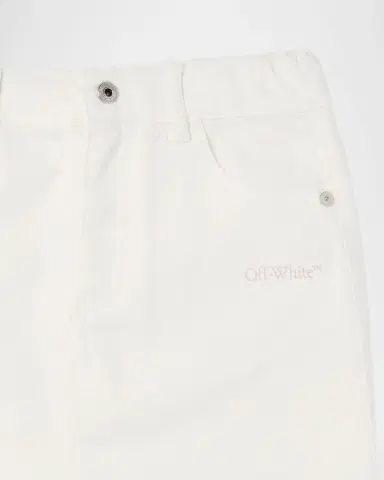 Off-White Girl 's Bookish Arrow Denim Shorts, Size 4-12 | Thumbnail 2 Off-White Girl 's Bookish Arrow Denim Shorts, Size 4-12 | Thumbnail 2