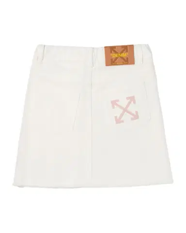 Off-White Girl 's Bookish Arrow Denim Shorts, Size 4-12 | Thumbnail 1 Off-White Girl 's Bookish Arrow Denim Shorts, Size 4-12 | Thumbnail 1