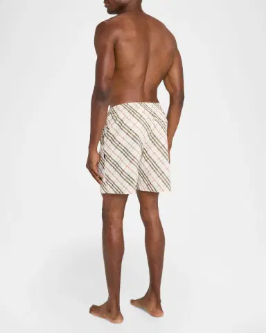 Burberry Men 's Check Nylon Swim Trunks | Thumbnail 2 Burberry Men 's Check Nylon Swim Trunks | Thumbnail 2