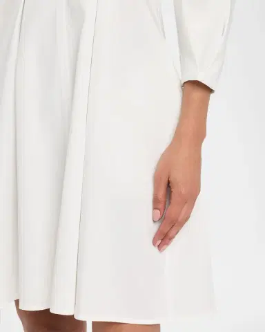 Toteme Balloon-Sleeve Pleated Cotton Dress | Thumbnail 4 Toteme Balloon-Sleeve Pleated Cotton Dress | Thumbnail 4