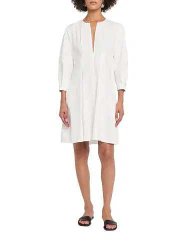 Toteme Balloon-Sleeve Pleated Cotton Dress | Thumbnail 1 Toteme Balloon-Sleeve Pleated Cotton Dress | Thumbnail 1