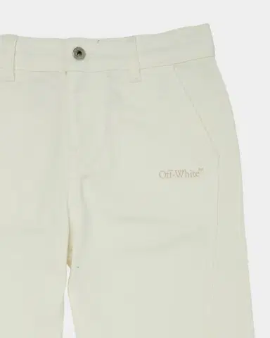 Off-White Girl's Bookish Diagonal Striped Denim Jeans, Size 4-12 | Thumbnail 2 Off-White Girl's Bookish Diagonal Striped Denim Jeans, Size 4-12 | Thumbnail 2