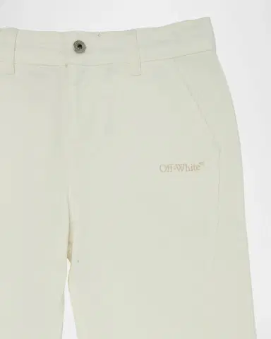 Off-White Girl's Bookish Diagonal Striped Denim Jeans, Size | Thumbnail 2 Off-White Girl's Bookish Diagonal Striped Denim Jeans, Size | Thumbnail 2