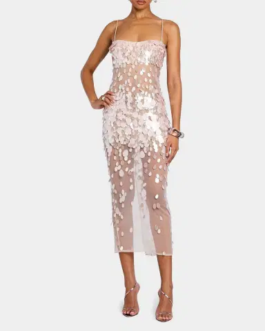 Retrofête Mischa Sequin-Embellished Sleeveless Midi Dress | Thumbnail 3 Retrofête Mischa Sequin-Embellished Sleeveless Midi Dress | Thumbnail 3