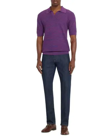 Etro en 's Johnny Collar Open-Knit Polo Sweater | Thumbnail 1 Etro en 's Johnny Collar Open-Knit Polo Sweater | Thumbnail 1