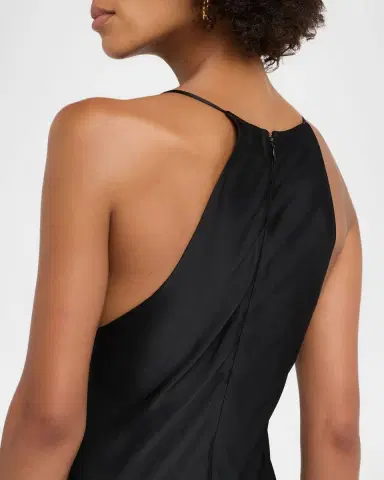 LAPOINTE Cowl Halter Satin Trumpet Gown | Thumbnail 4 LAPOINTE Cowl Halter Satin Trumpet Gown | Thumbnail 4