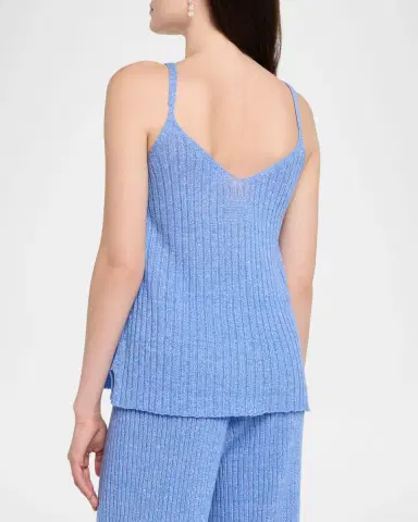 Guest in Residence Breezy Ribbed Cashmere-Linen Tank Top | Thumbnail 2 Guest in Residence Breezy Ribbed Cashmere-Linen Tank Top | Thumbnail 2