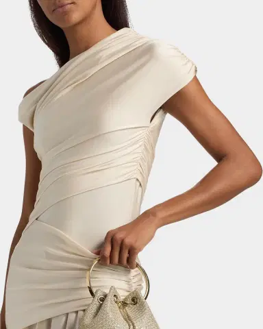 Chiara Boni La Petite Robe Becia Ruched One-Shoulder Satin Gown | Thumbnail 4 Chiara Boni La Petite Robe Becia Ruched One-Shoulder Satin Gown | Thumbnail 4