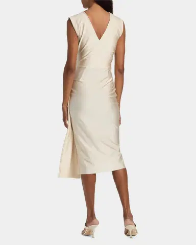 Chiara Boni La Petite Robe Rahim Draped Wrap-Front Midi Sheath Dress | Thumbnail 2 Chiara Boni La Petite Robe Rahim Draped Wrap-Front Midi Sheath Dress | Thumbnail 2