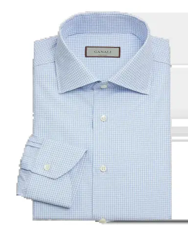 Canali Men's Cotton Micro-Gingham Dress Shirt | Thumbnail 2 Canali Men's Cotton Micro-Gingham Dress Shirt | Thumbnail 2