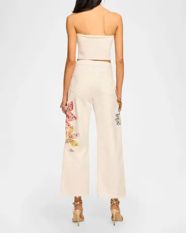 Ramy Brook Amber Floral Embroidered Straight-Leg Jeans | Thumbnail 2 Ramy Brook Amber Floral Embroidered Straight-Leg Jeans | Thumbnail 2