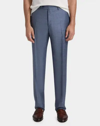 Canali Men's Wool Denim-Effect Flat Front Trousers | Thumbnail 3 Canali Men's Wool Denim-Effect Flat Front Trousers | Thumbnail 3