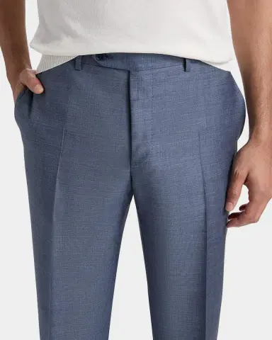 Canali Men's Wool Denim-Effect Flat Front Trousers | Thumbnail 4 Canali Men's Wool Denim-Effect Flat Front Trousers | Thumbnail 4