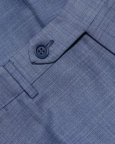 Canali Men's Wool Denim-Effect Flat Front Trousers | Thumbnail 5 Canali Men's Wool Denim-Effect Flat Front Trousers | Thumbnail 5