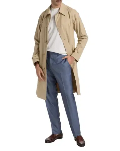 Canali Men's Wool Denim-Effect Flat Front Trousers | Thumbnail 1 Canali Men's Wool Denim-Effect Flat Front Trousers | Thumbnail 1
