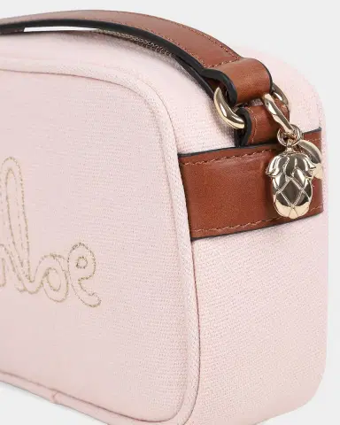 Chloé Girl 's Logo-Embroidered Canvas Crossbody Bag | Thumbnail 3 Chloé Girl 's Logo-Embroidered Canvas Crossbody Bag | Thumbnail 3