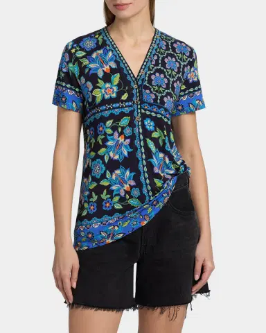 Johnny Was The Janie Floral-Print Favorite Tee | Thumbnail 3 Johnny Was The Janie Floral-Print Favorite Tee | Thumbnail 3