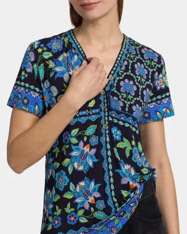 Johnny Was The Janie Floral-Print Favorite Tee | Thumbnail 4 Johnny Was The Janie Floral-Print Favorite Tee | Thumbnail 4