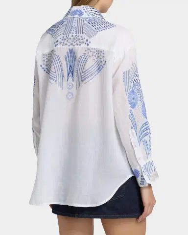 Johnny Was Embroidered Button-Down Shirt | Thumbnail 2 Johnny Was Embroidered Button-Down Shirt | Thumbnail 2