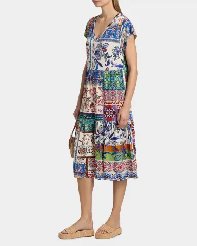 Johnny Was The Janie Patchwork-Print Midi Dress | Thumbnail 6 Johnny Was The Janie Patchwork-Print Midi Dress | Thumbnail 6