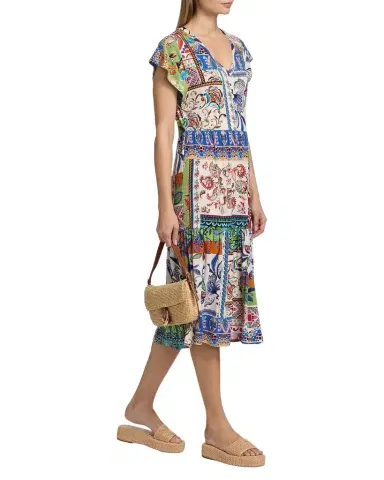 Johnny Was The Janie Patchwork-Print Midi Dress | Thumbnail 1 Johnny Was The Janie Patchwork-Print Midi Dress | Thumbnail 1