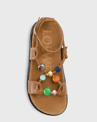 Loewe x Paula's Ibiza Anagram Pebble Bead Leather Sandals | Thumbnail 3 Loewe x Paula's Ibiza Anagram Pebble Bead Leather Sandals | Thumbnail 3