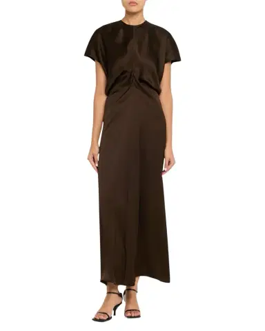 TOTEME Slouch Waist Satin Maxi Dress | Thumbnail 1 TOTEME Slouch Waist Satin Maxi Dress | Thumbnail 1