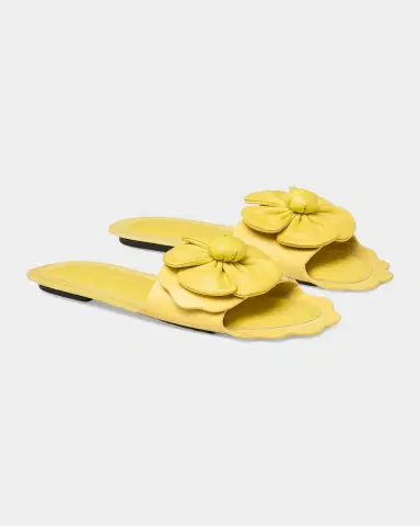 Marc Jacobs The Daisy Leather Flat Slide Sandals | Thumbnail 3 Marc Jacobs The Daisy Leather Flat Slide Sandals | Thumbnail 3