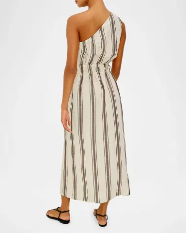 Rails Selani Stripe One-Shoulder Linen Midi Dress | Thumbnail 2 Rails Selani Stripe One-Shoulder Linen Midi Dress | Thumbnail 2