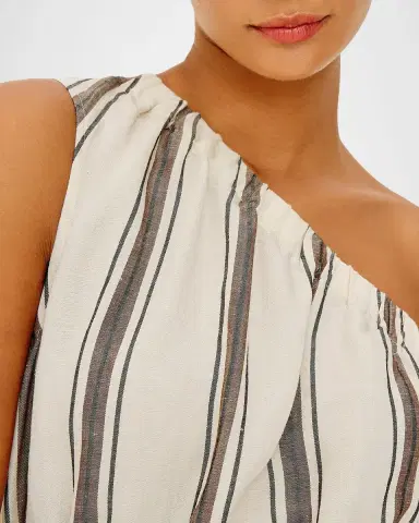Rails Selani Stripe One-Shoulder Linen Midi Dress | Thumbnail 4 Rails Selani Stripe One-Shoulder Linen Midi Dress | Thumbnail 4